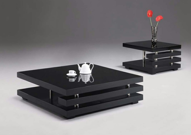 mesillas cafe negras modernas flores