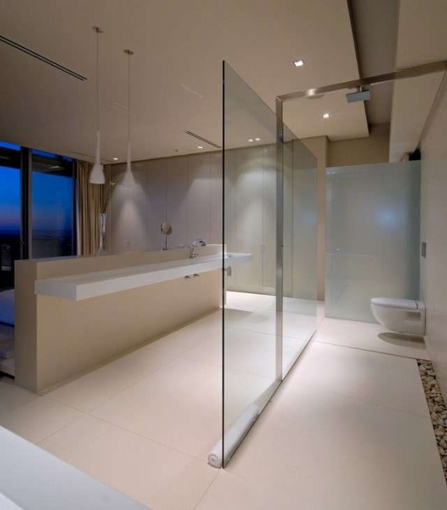 minimalista moderno baño led cristal