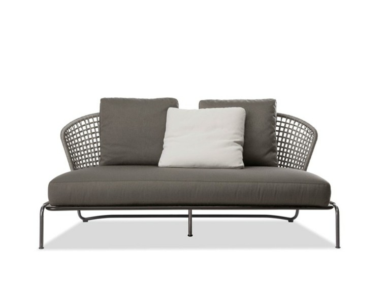 minotti gris cojines sofa respaldo