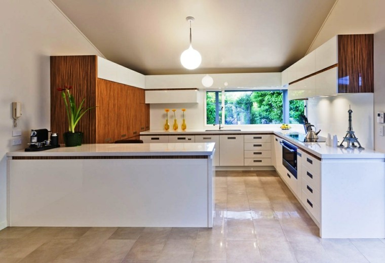 moderna cocina diseño interiores brillo