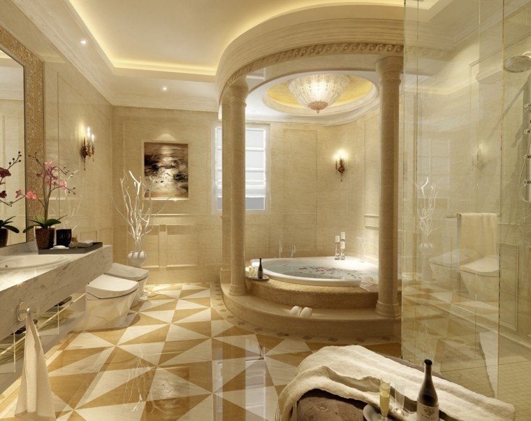moderno lujoso baño diseño columnas