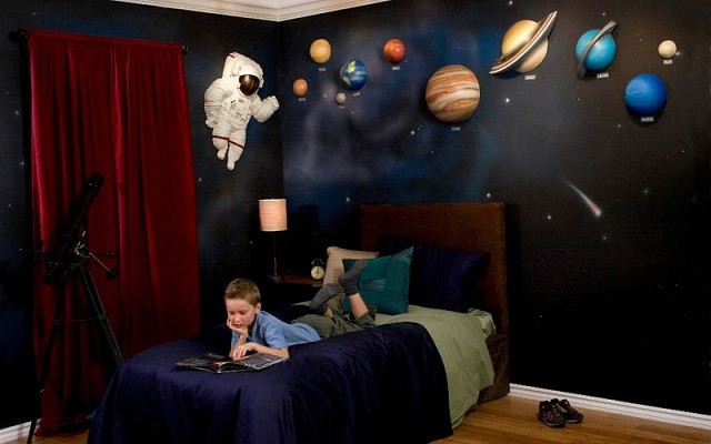 moderno planetas decoración ideas cortinas