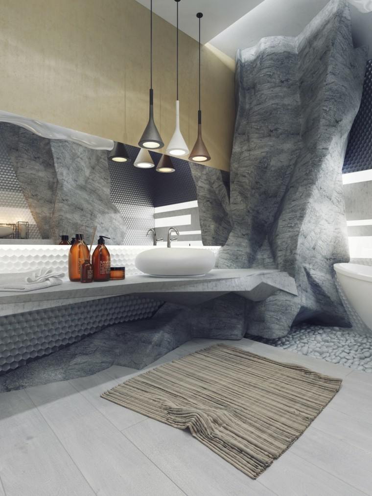 muebles baño lujosos diseño rocas