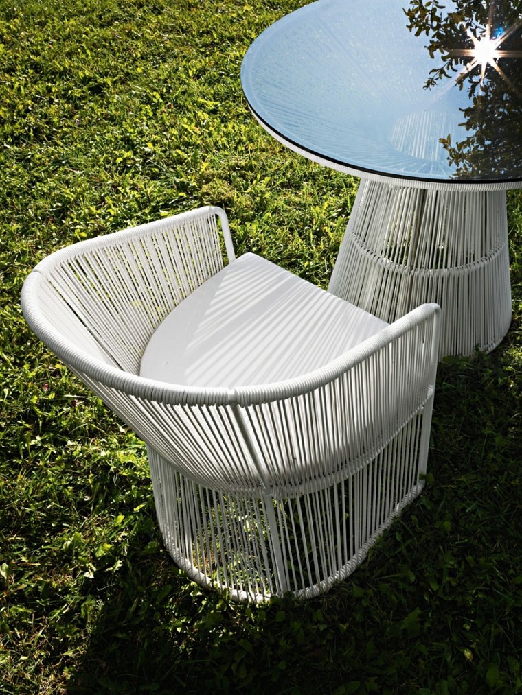 muebles de diseño comidas jardin mesa lujo cristal
