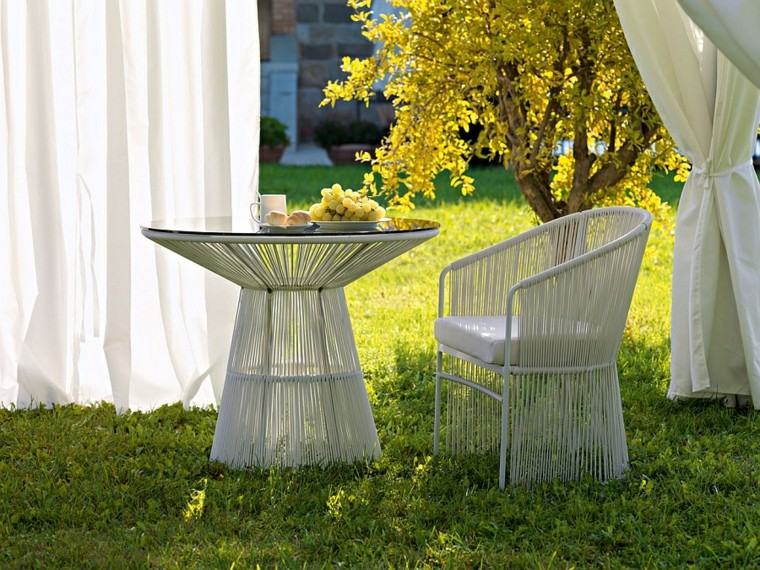 muebles de diseño jardin patio blancos modernas ideas
