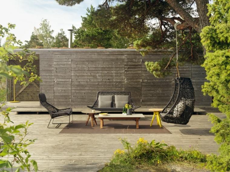 muebles de jardín patio diseño sofa silla colgante