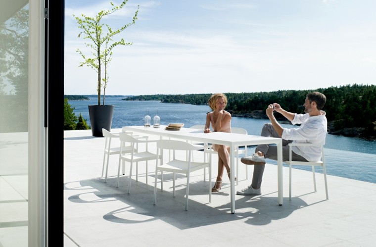 muebles exterior comodos ideas original blanco diseño