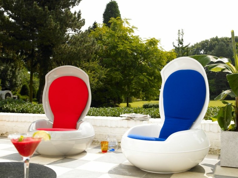 muebles interesantes proteccion rojo azul cojines ideas