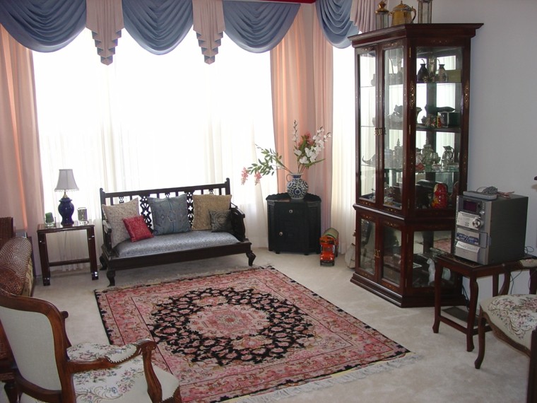 muebles madera estilo rustico alfombra simple 