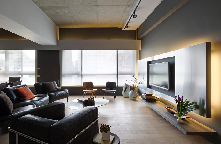 naturaleza muebles cuero negro comodos modernos