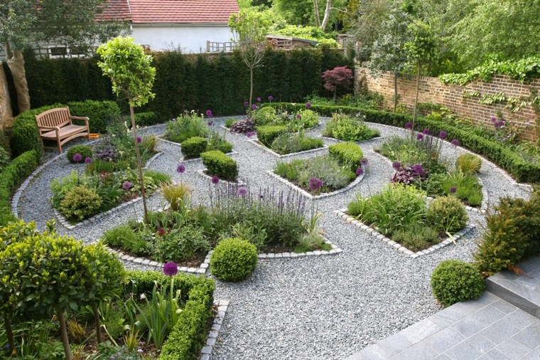 paisaje creativo grava plantas parque