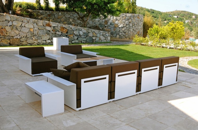 paisajes naturales muebles jardin moderno comodos blanco ideas