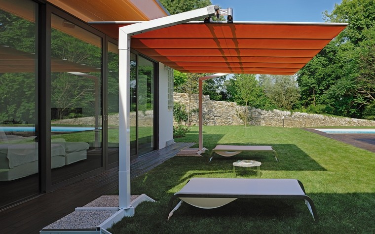 parasol naranja toldo rectangular