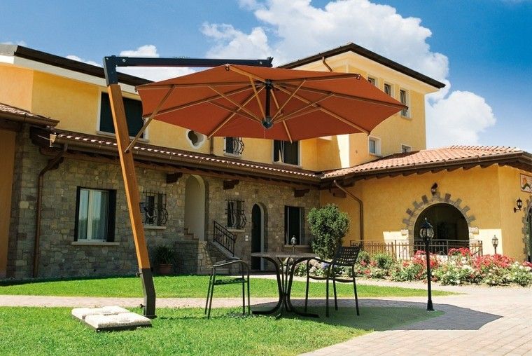 parasoles jardin estilo moderno