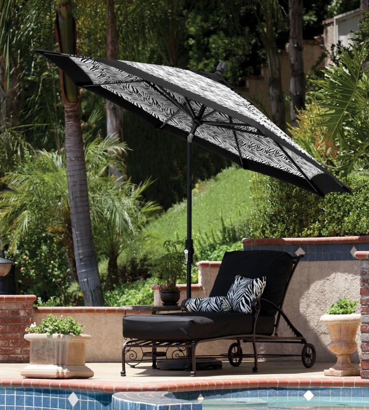 parasoles jardin estampado zebra moderna
