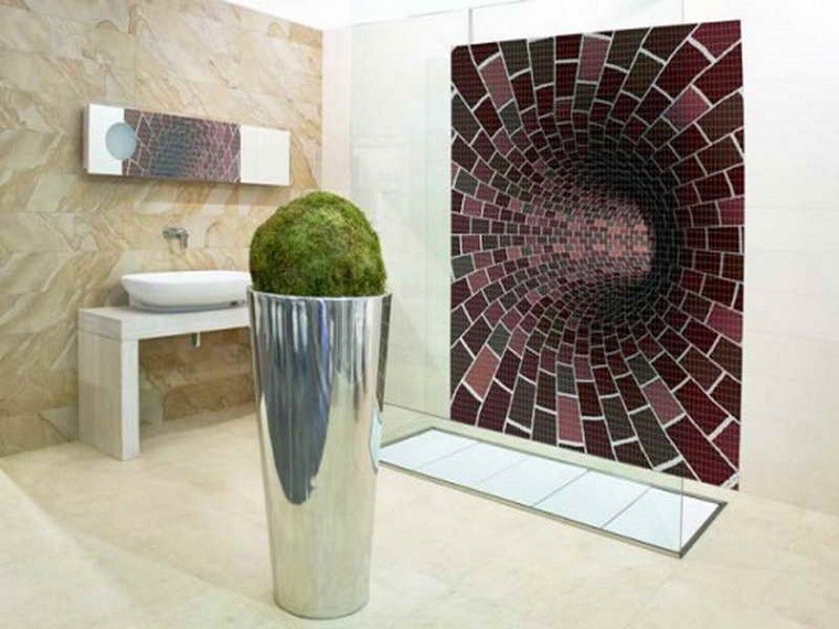 pared mosaico agujero negro tubo