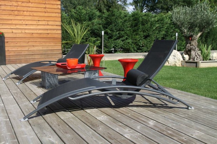 patio madera cojines ajustable accesorios