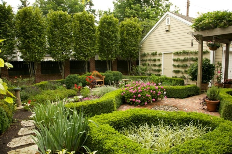 patio trasero plantas casa sendero