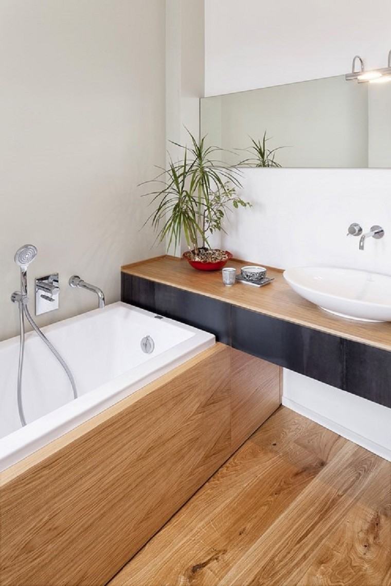 piso bañera plantas lavabo suelo natural
