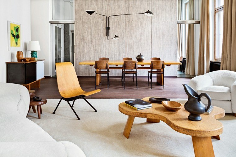piso soltero ideas muebles madera mesa cafe interesante luminoso