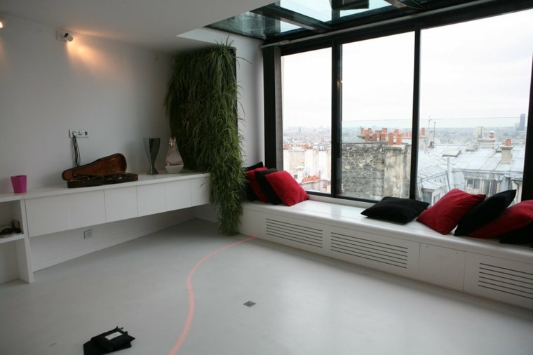 planta sol cascada vidrio moderno