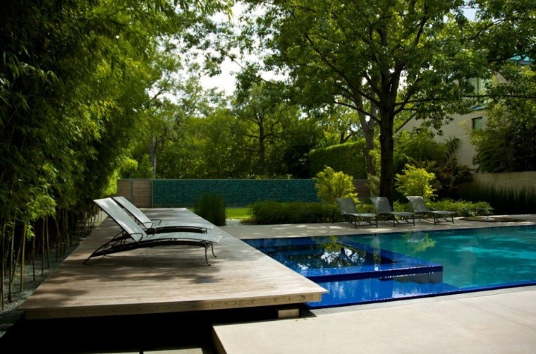 plataforma madera arquitectura moderna piscina