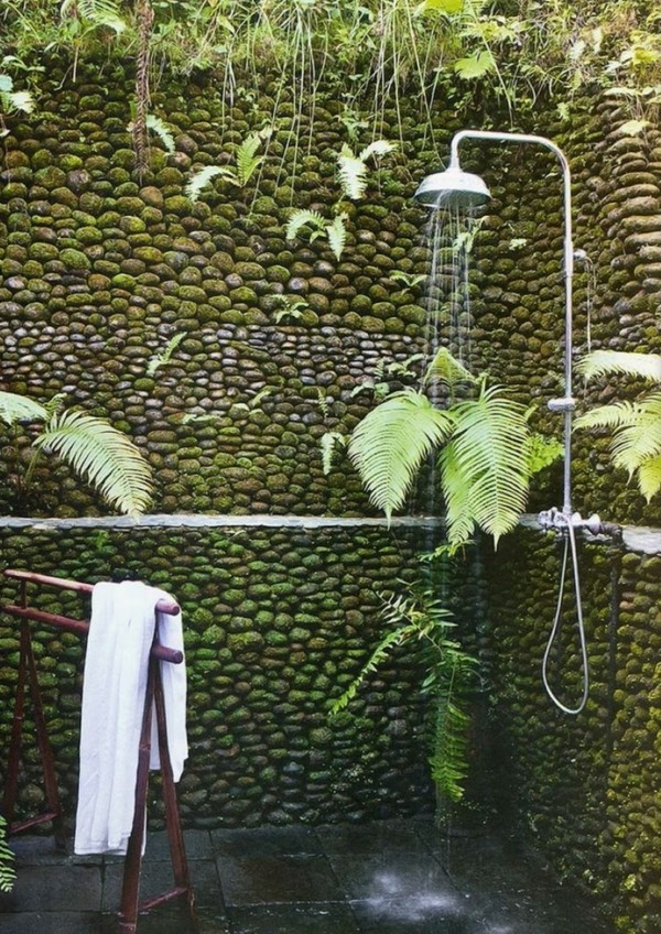 platos de duchas pared piedra
