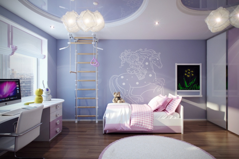 poni lila pared decoracion