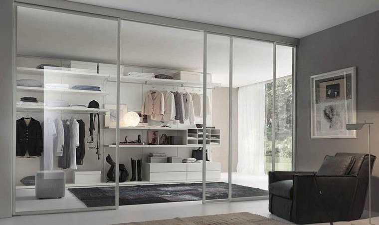 puertas transparentes armario abierto moderno ideas originales