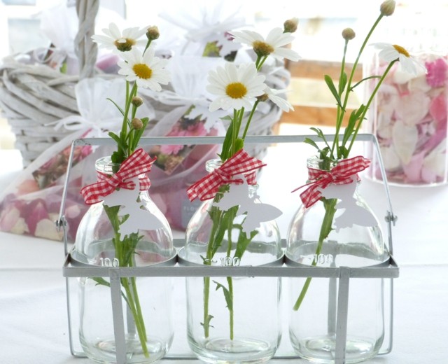 ramo de flores primavera botellas bricolage cristal