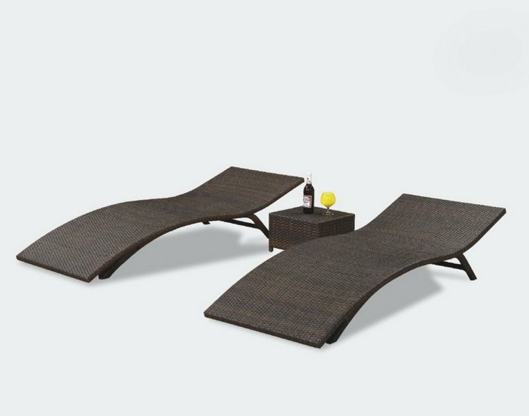 ratan muebles tumbona mesa onduladas