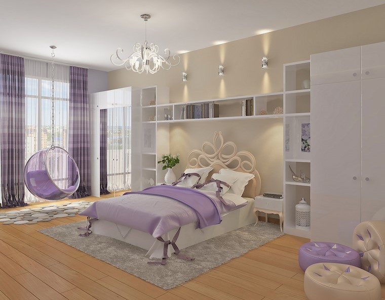 relax dormitorio cama increible purpura moderna
