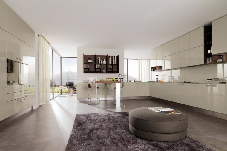 salon amplio cocina loft puf