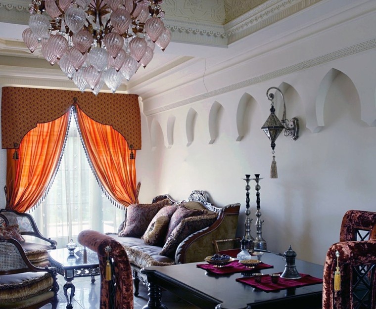 salon estilo marroqui blanca pared muebles ideas rusticos