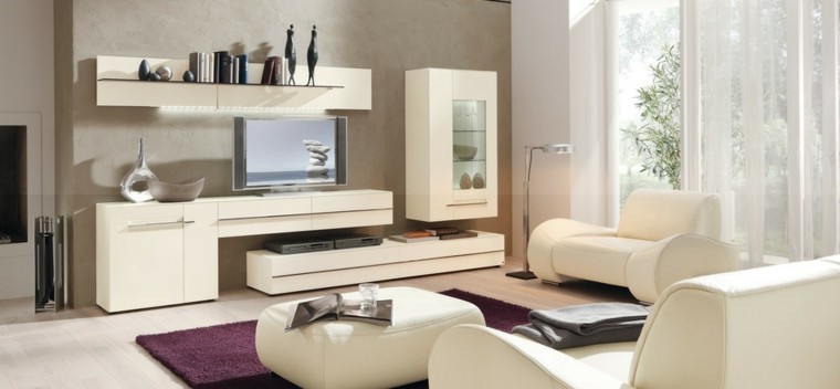 salon luminoso ventanales muebles cuero ideas blanco