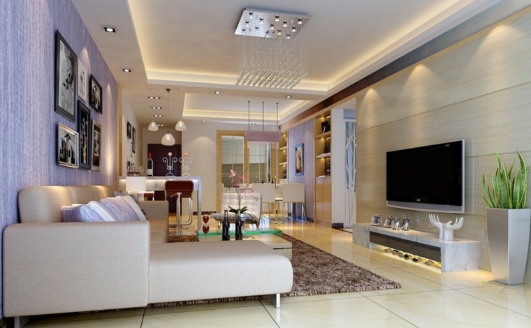 salon moderno estrecho barra ideas diseño originales