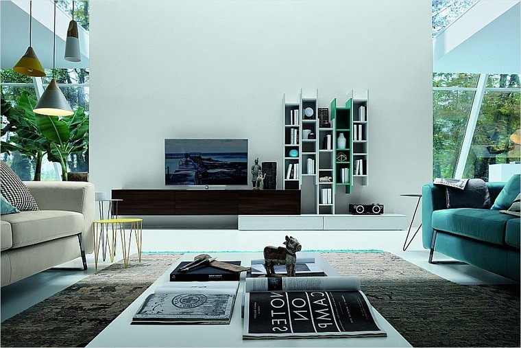 salon mueble tv largo madera