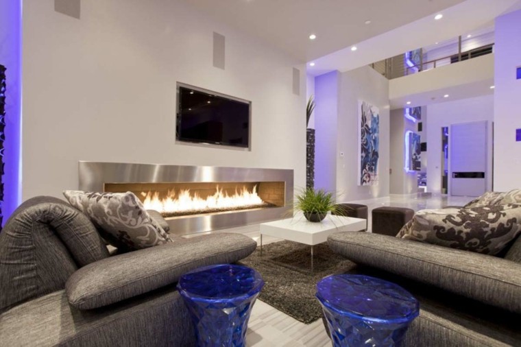 salon moderno purpura ideas diseño originales