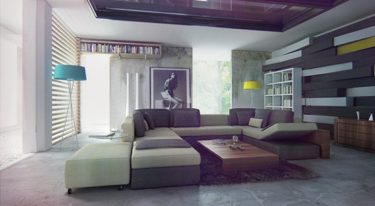 salon moderno sofa grande foto