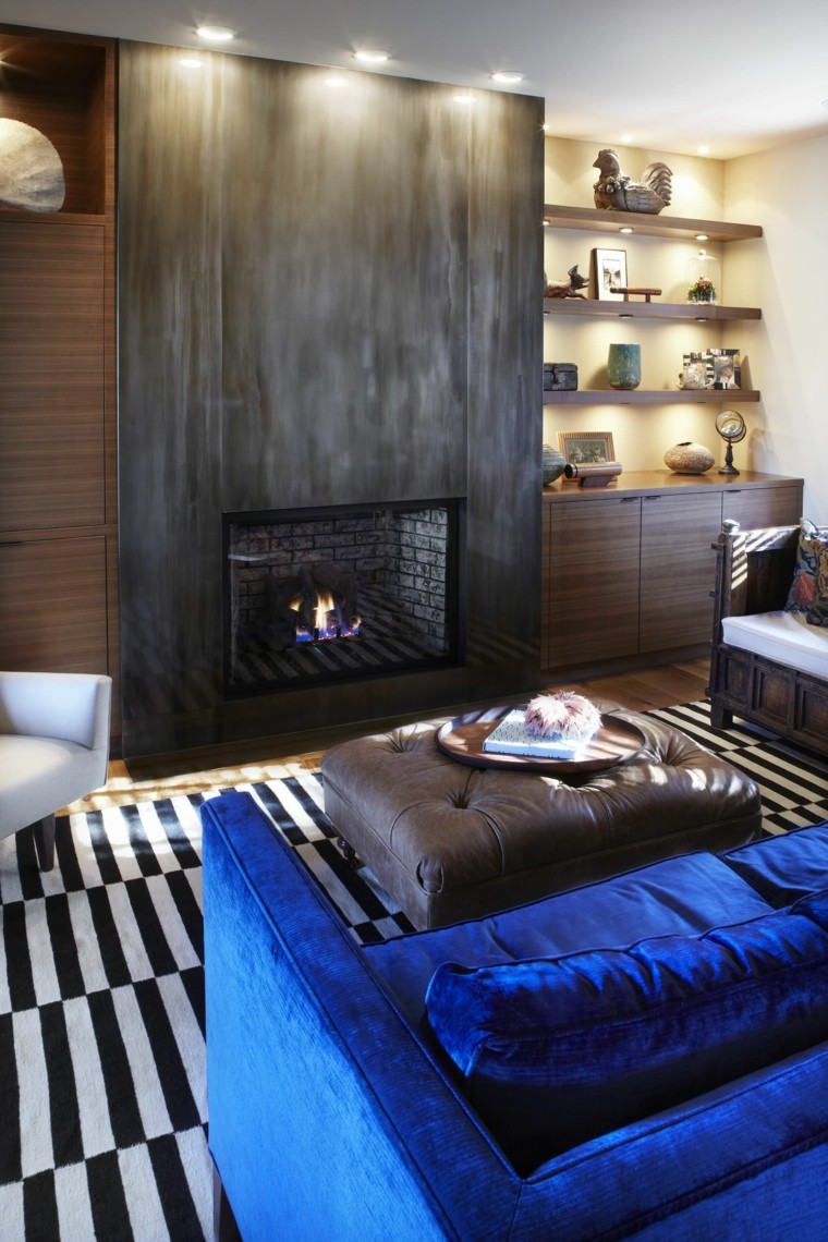 salon sofa alfombras chimenea focal