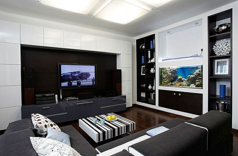 salones de diseño rayas madera blanco viril