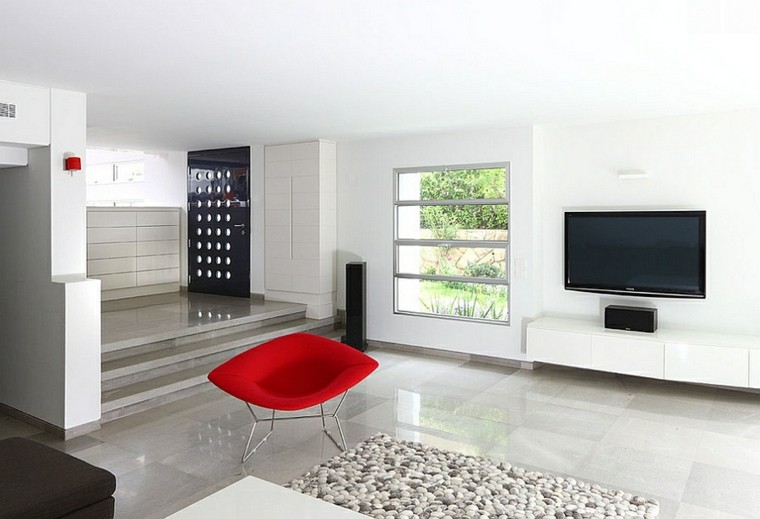 salones de diseño rojos sillon moderno minimalista