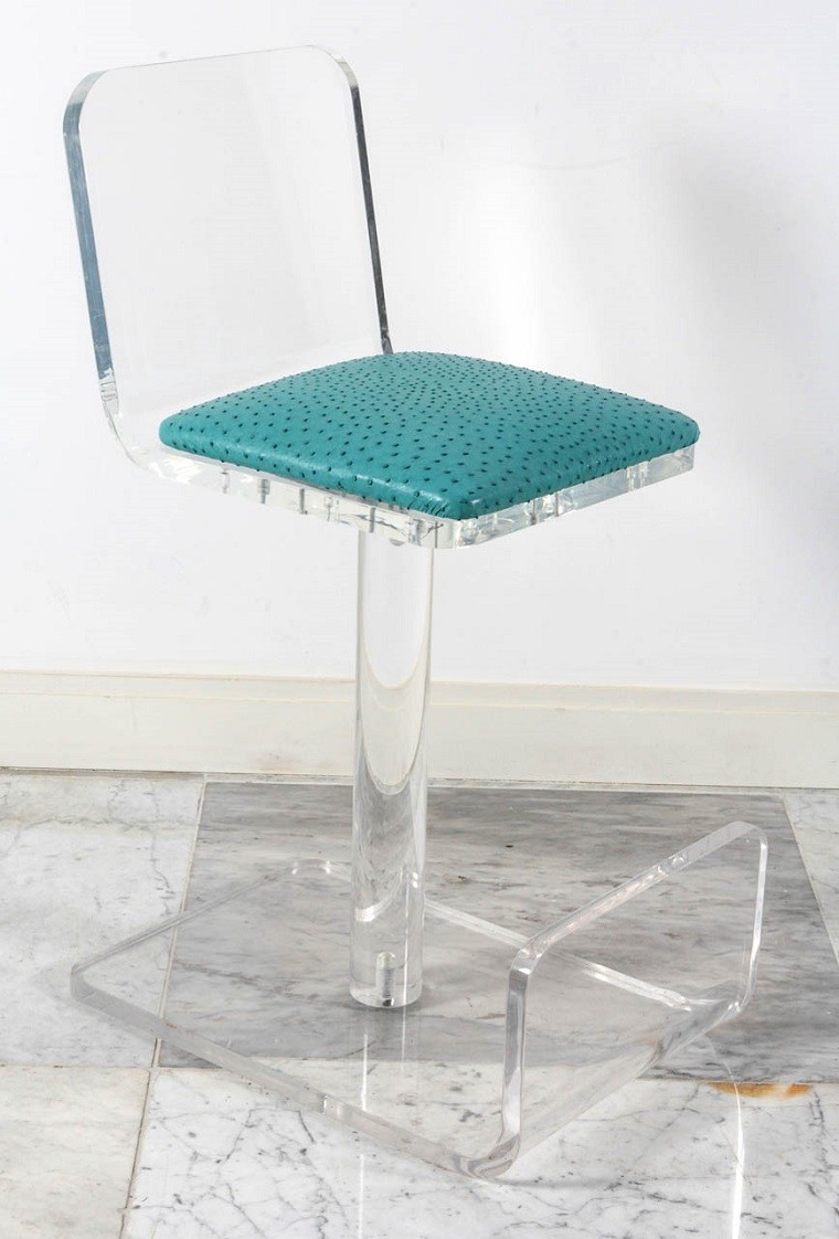 silla acrilico piel blanco vinil