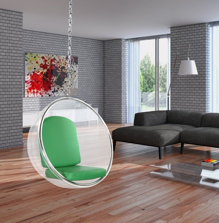 silla colgante cadena moderna acrilico