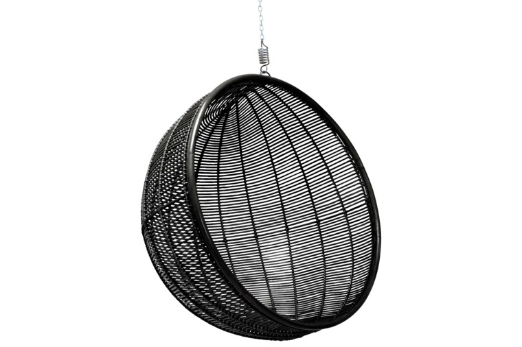 silla colgante forma redonda jardin color ideas negro