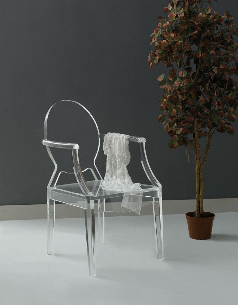 silla tela maceta planta diseño moderno