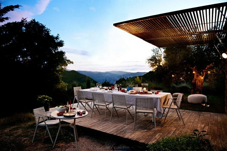 sillas comidas pergola ideas exterior lujoso moderno 