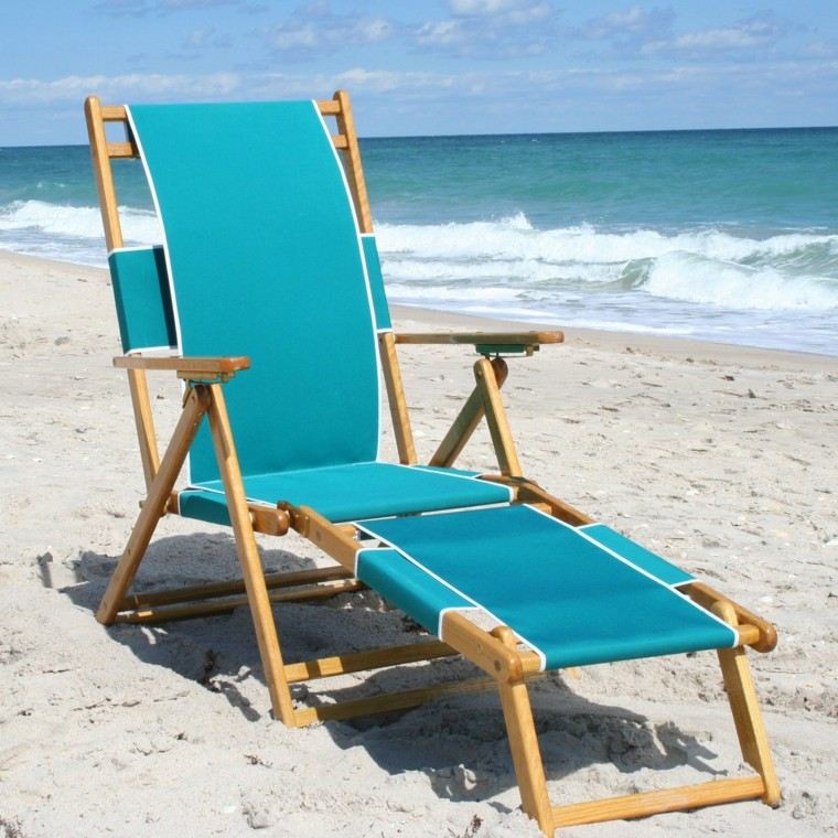 sillas de playa madera plegable larga funcional