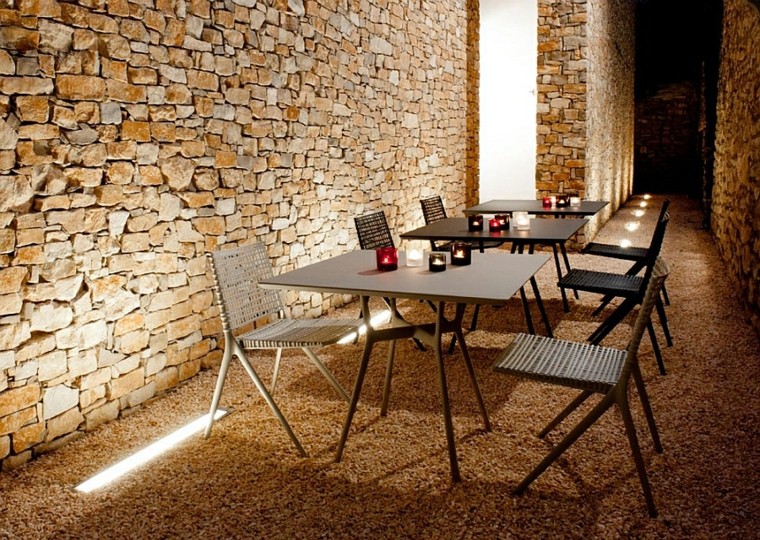 sillas mesas metal exterior diseño ideas moderno