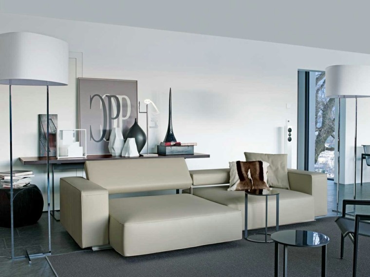 sofa moderno color beige extensible